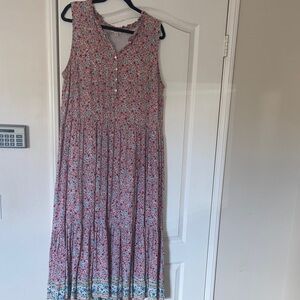 Style & Co. Pink’s & Purple Blue Floral Maxi Dress with built in Slip
